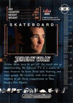 2000 Fleer Adrenaline - Gold #38 Jeremy Wray Back